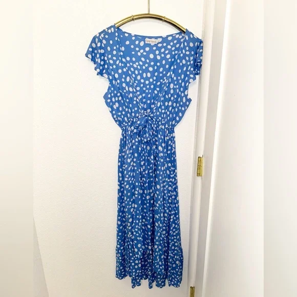 TIARE HAWAII The Blake high-low V-neck tie front dress in Bambi Print SZ: medium - Picture 3 of 16